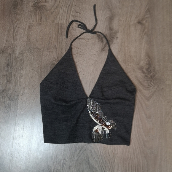 Vintage Eagle Embroidered Knit Halter Top - Picture 10 of 11